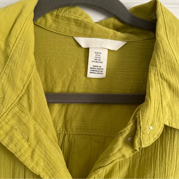 H&M Chartreuse Button-Up Shirt - Picture 3 of 3